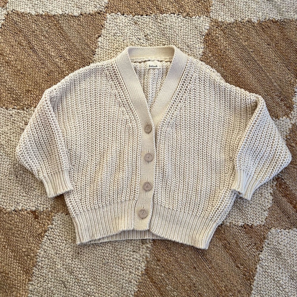 Babaa Beige Knit Cardigan